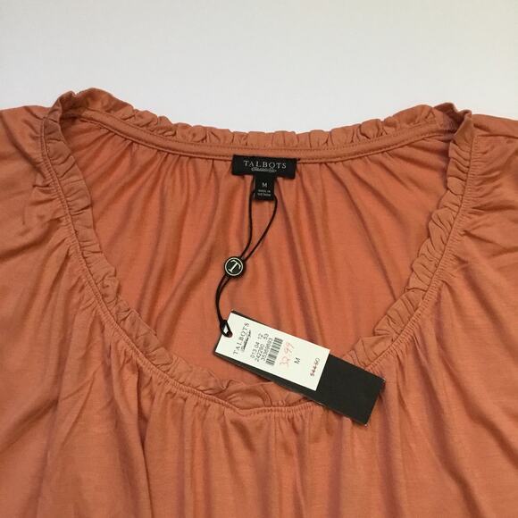 NWT Talbot Lightweight Short Sleeve Orange Blouse top size M - Picture 5 of 7